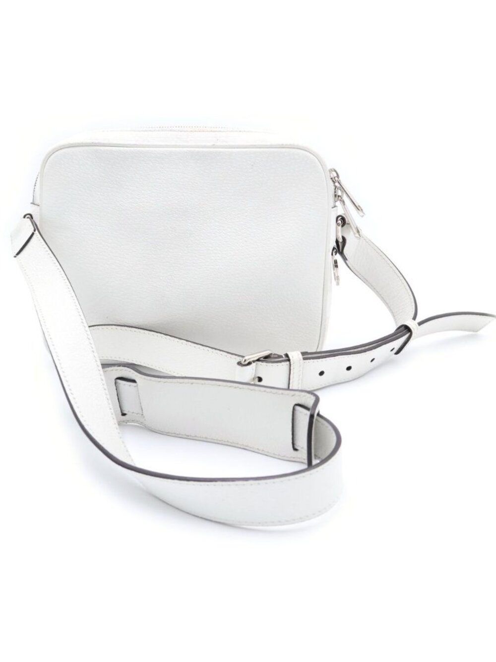 Gucci GG Supreme Cross Belt Bag White Leather Silver - Picture 2 of 6